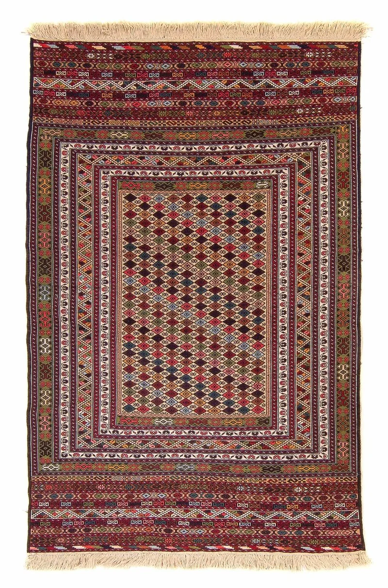 Kelim Afghan Teppich 120x185cm - mehrfarbig
