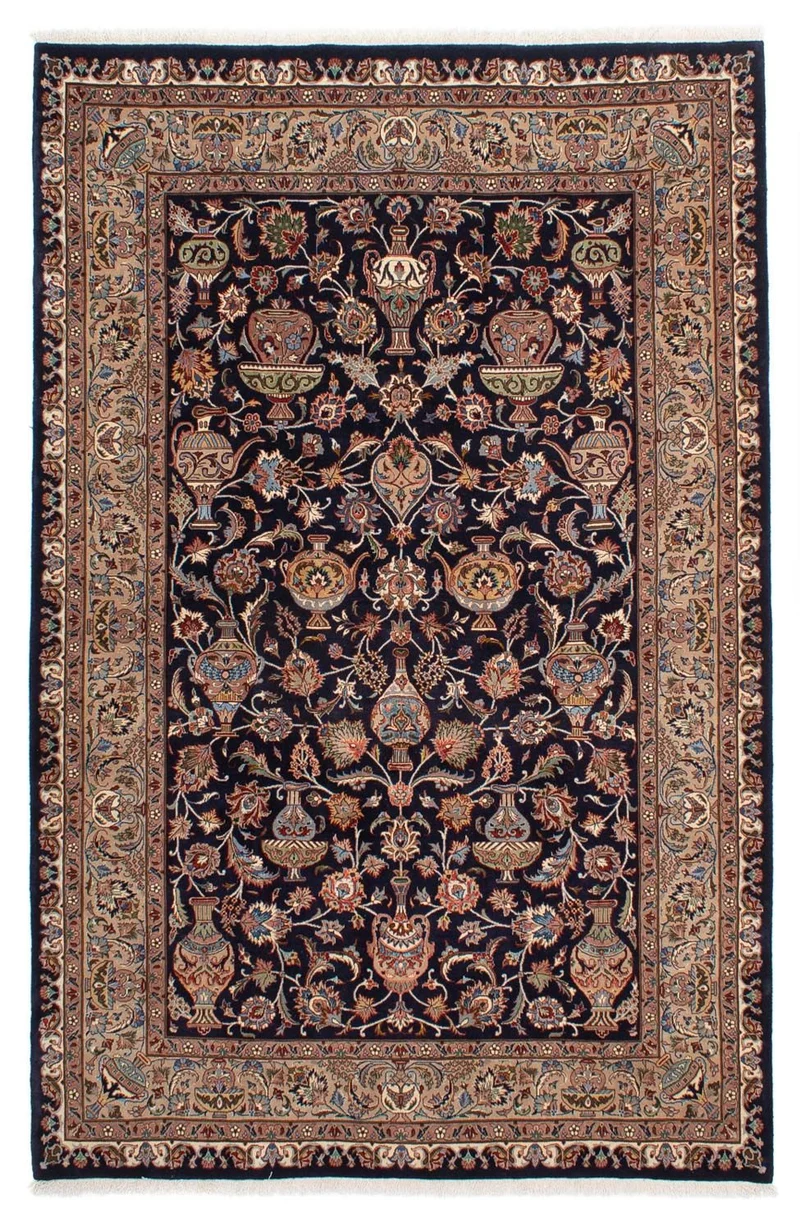 Kaschmar Teppich 203x290cm - Perserteppich - schwarz