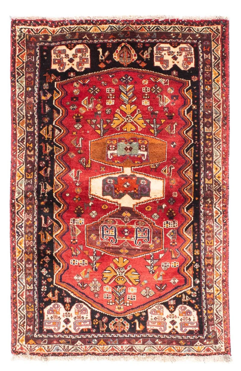 Shiraz Teppich 105x160cm - Perserteppich - rot