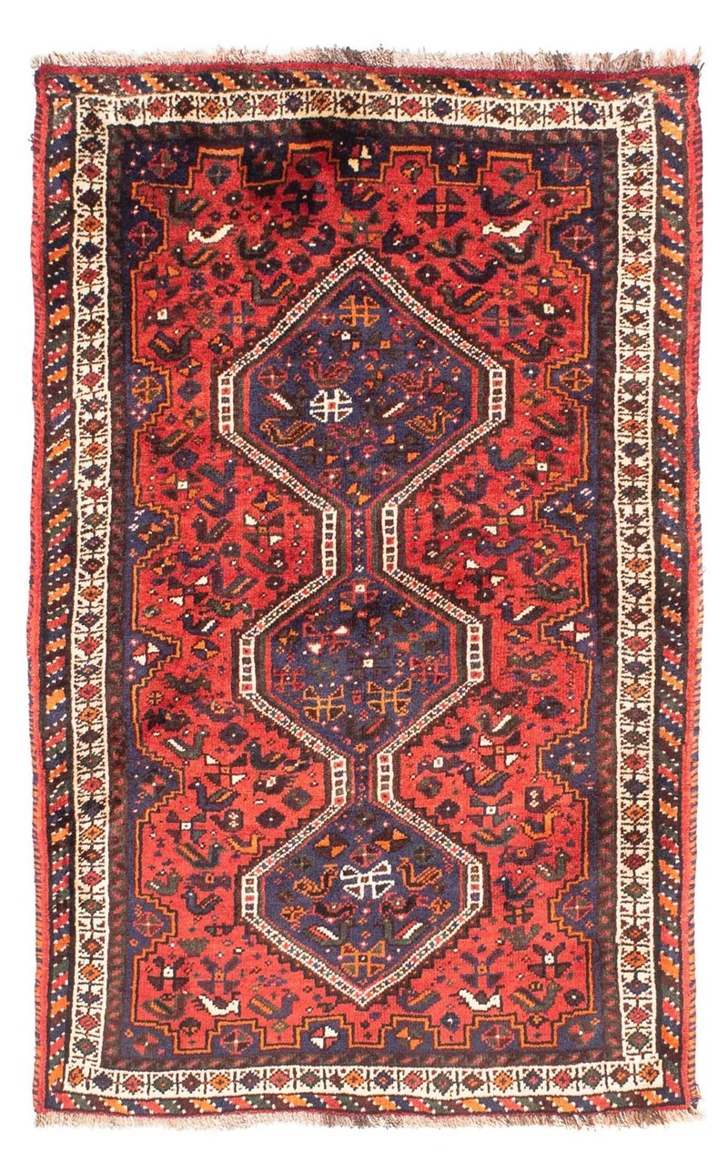 Shiraz Teppich 110x163cm - Perserteppich - dunkelrot