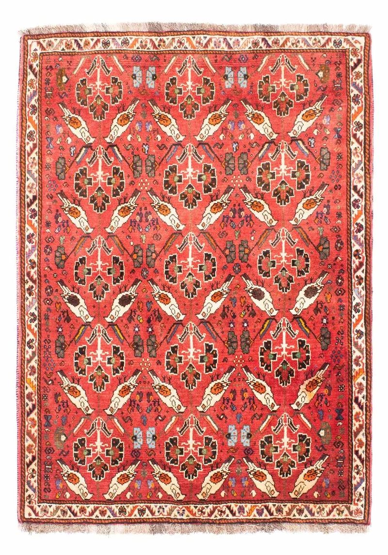 Shiraz Teppich 117x162cm - Perserteppich - hellrot