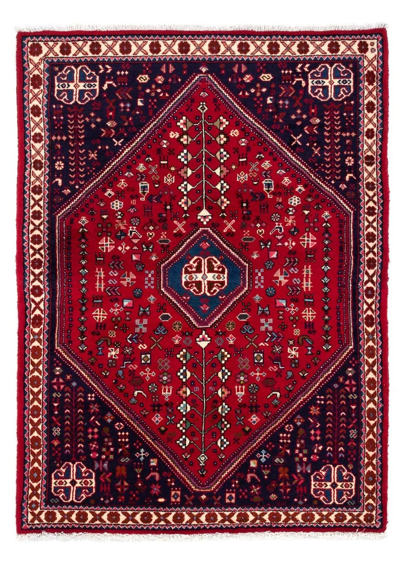 Abadeh Teppich 103x150cm - Perserteppich - dunkelrot