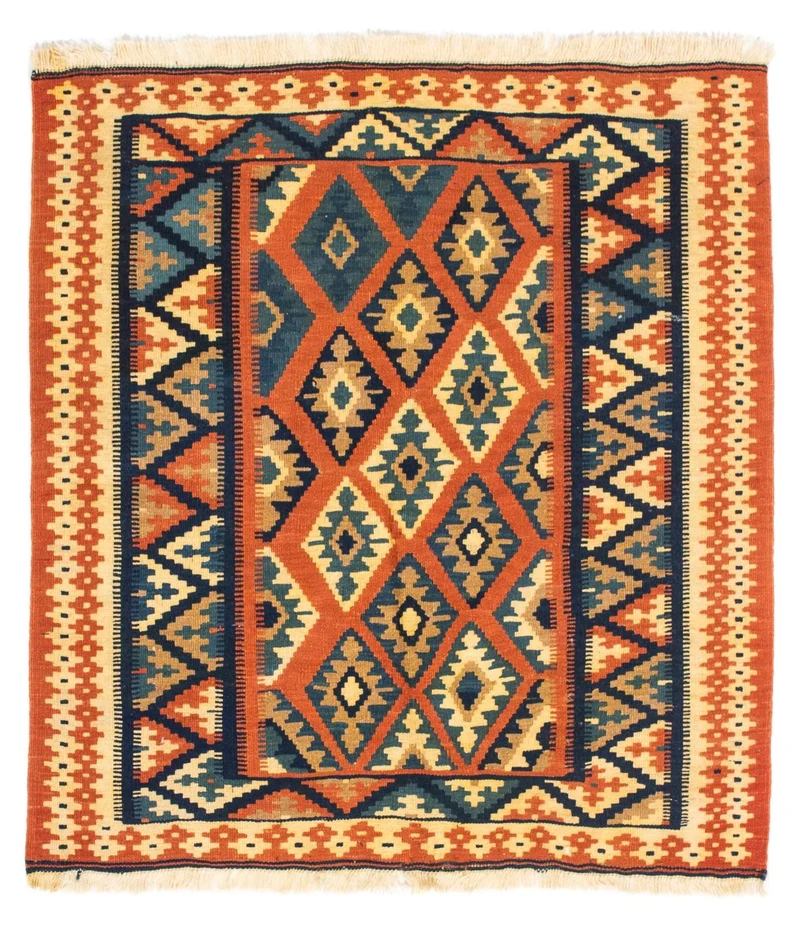 Kelim Fars Teppich 100x107cm - rost