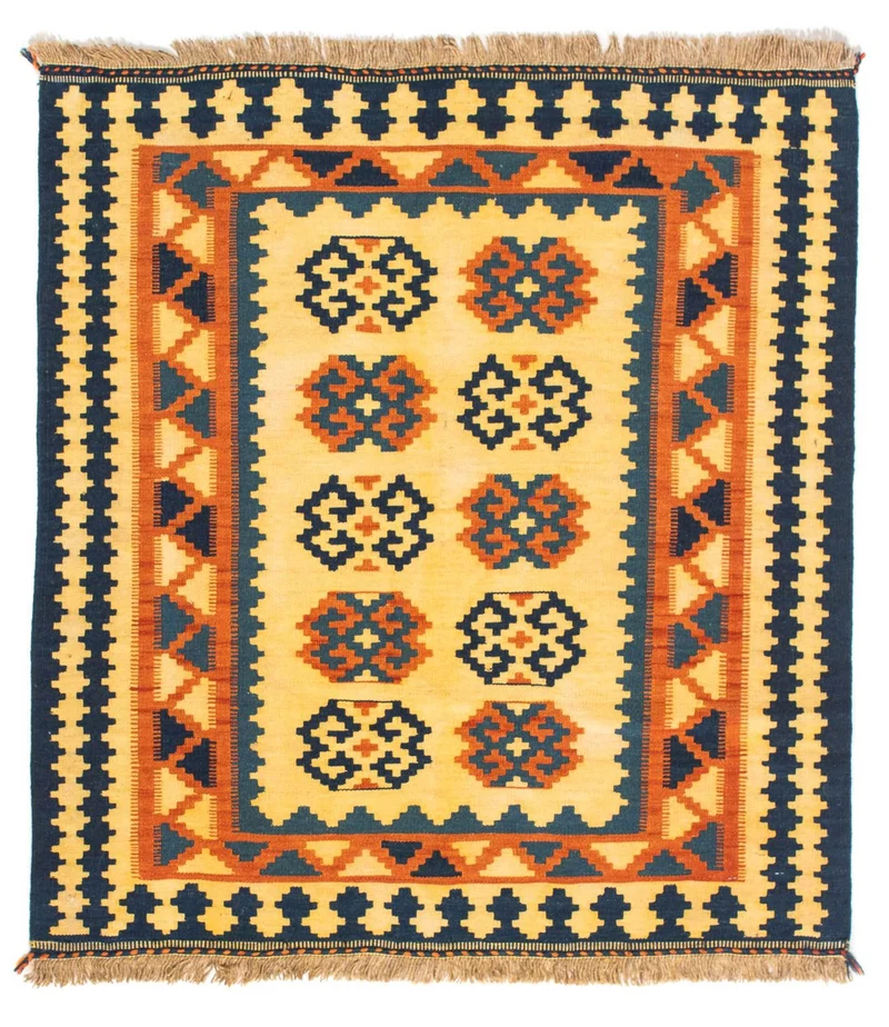 Kelim Fars Teppich 100x107cm - hellbeige