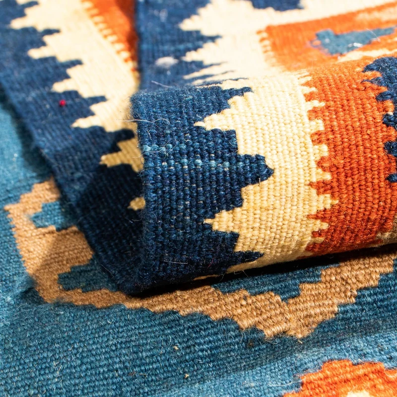 Kelim Fars Teppich 95x102cm - dunkelblau
