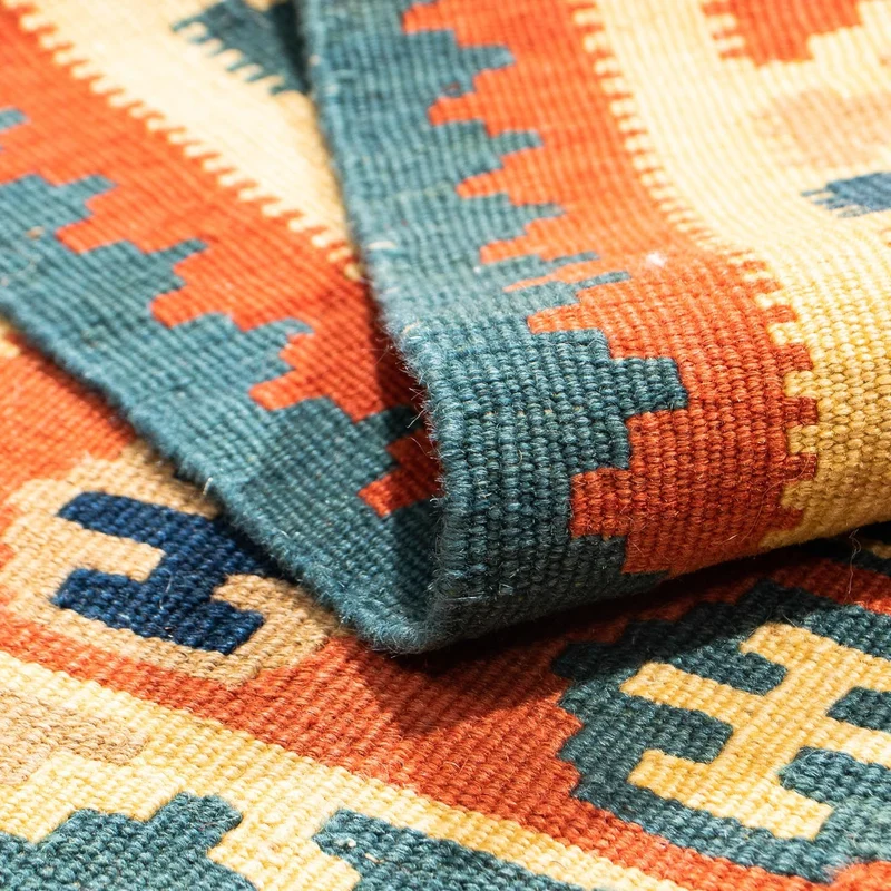 Kelim Fars Teppich 100x100cm - mehrfarbig