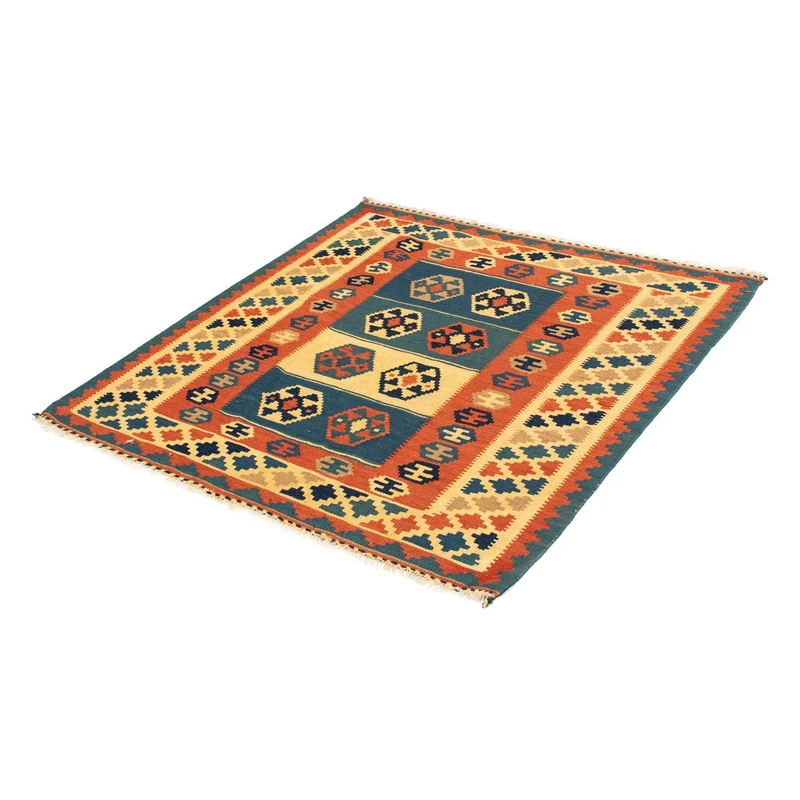 Kelim Fars Teppich 100x100cm - mehrfarbig