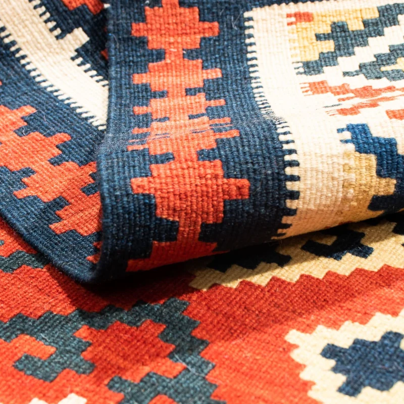 Kelim Fars Teppich 102x103cm - dunkelrot