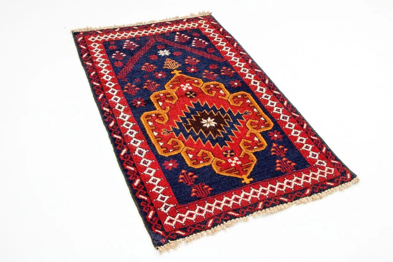 Belutsch Teppich 82x130cm - Orientteppich - blau