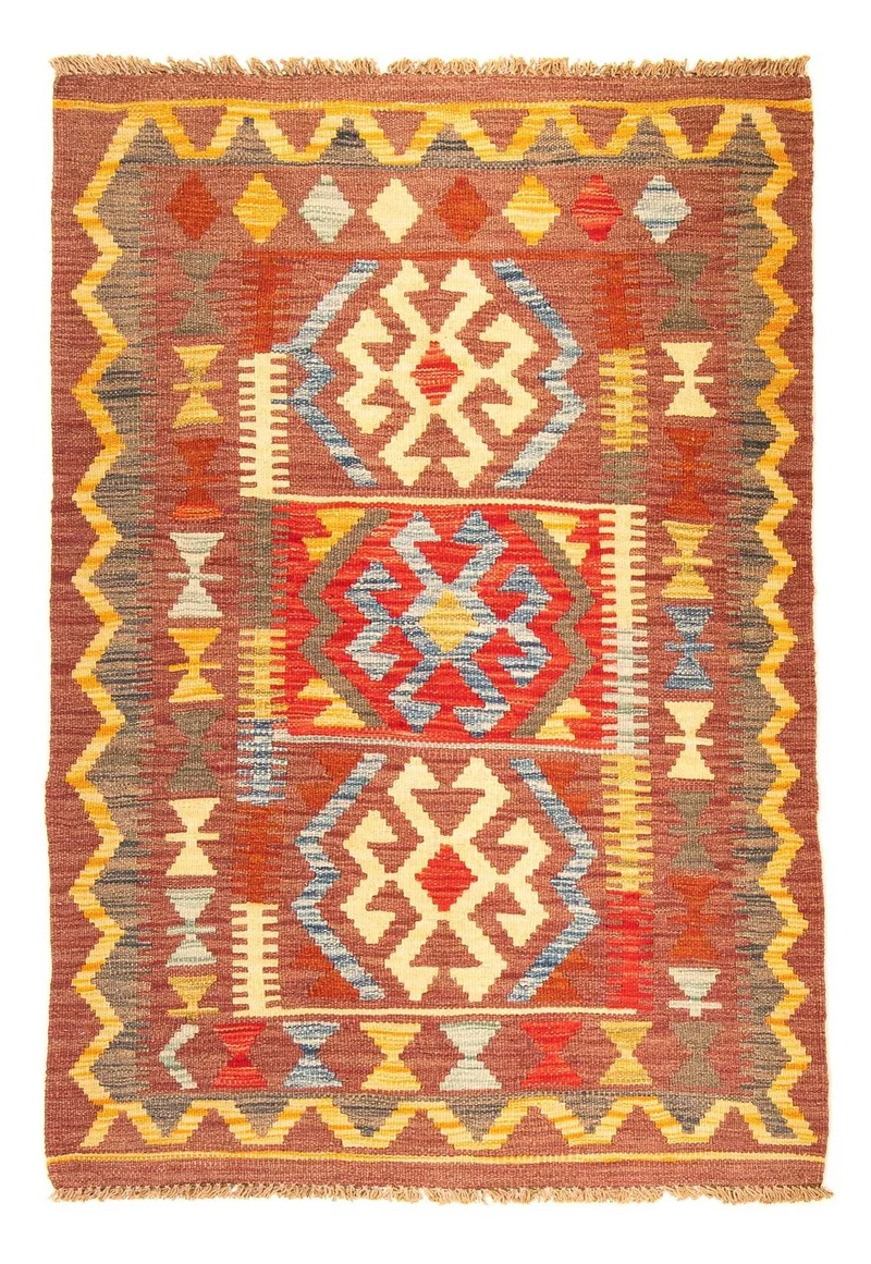 Kelim Maimene Teppich 86x125cm - braun