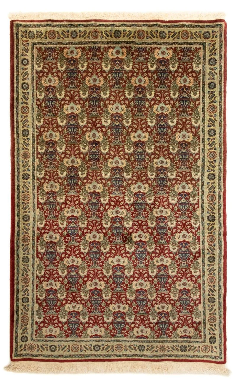 Täbriz - 40 Raj Teppich 82x129cm - Perserteppich - rot