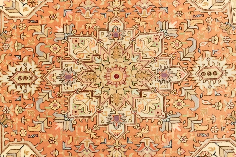 Täbriz - 50 Raj Teppich 100x160cm - Perserteppich - hellrot