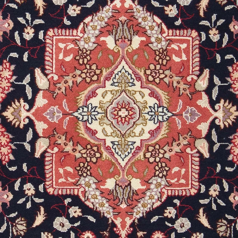 Täbriz - 50 Raj Teppich 61x92cm - Perserteppich - dunkelblau