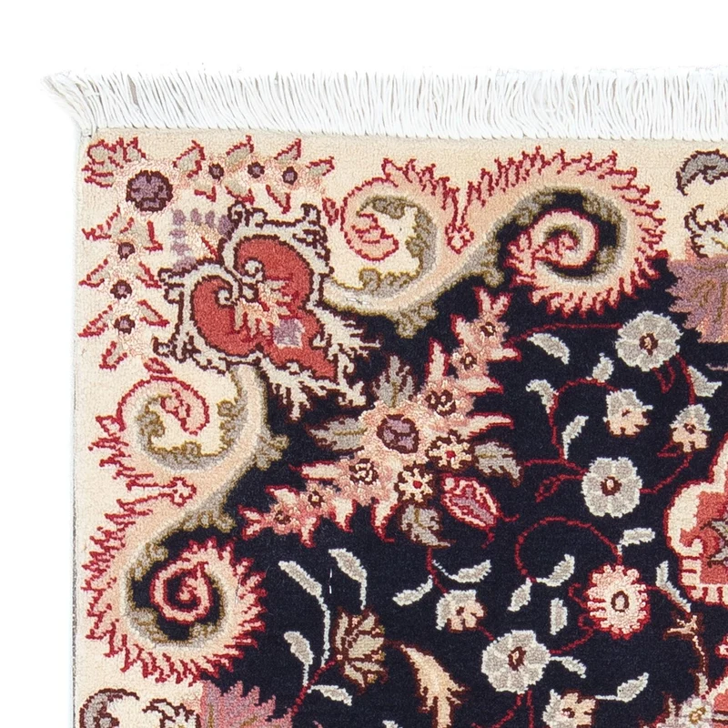 Täbriz - 50 Raj Teppich 61x92cm - Perserteppich - dunkelblau