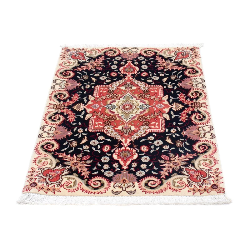 Täbriz - 50 Raj Teppich 61x92cm - Perserteppich - dunkelblau