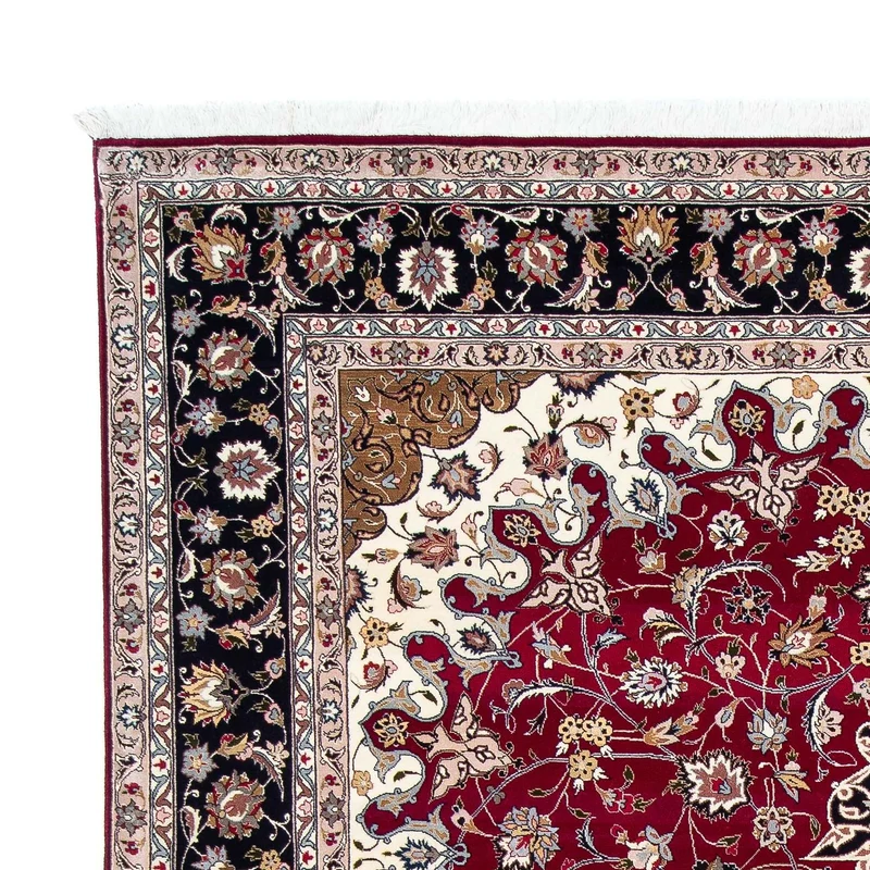 Täbriz - 50 Raj Teppich 205x318cm - Perserteppich - dunkelrot