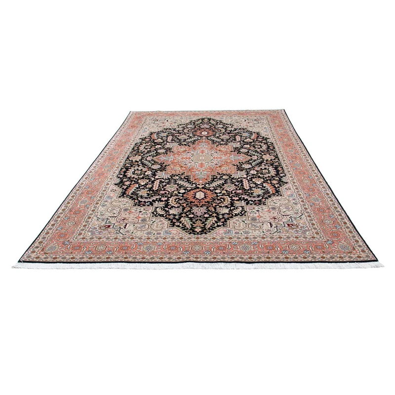Täbriz - 50 Raj Teppich 204x300cm - Perserteppich - dunkelblau