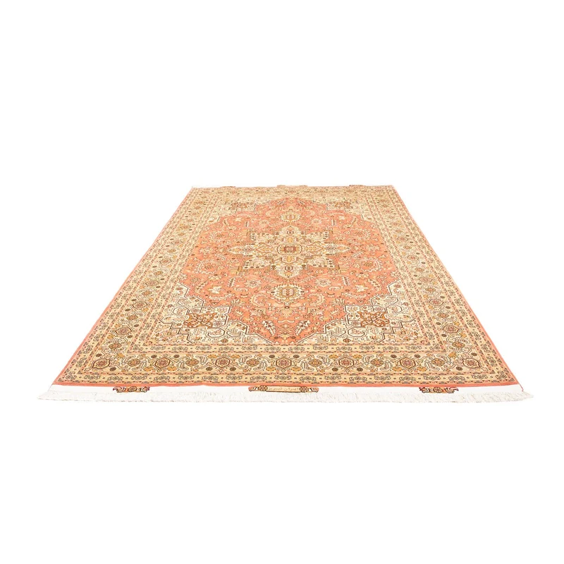 Täbriz - 50 Raj Teppich 200x301cm - Perserteppich - hellrot