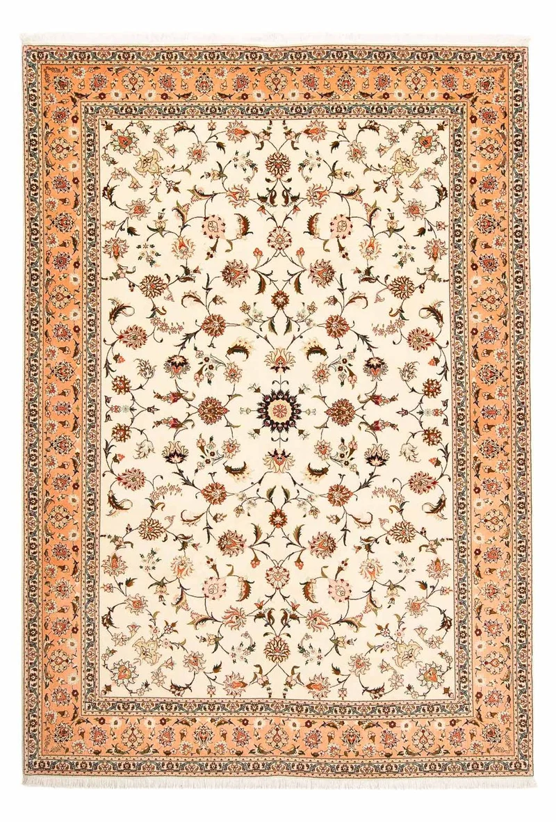 Täbriz - 50 Raj Teppich 205x300cm - Perserteppich - beige
