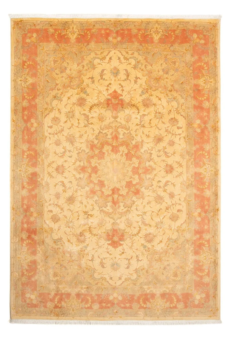 Täbriz - 50 Raj Teppich 205x300cm - Perserteppich - hellbraun