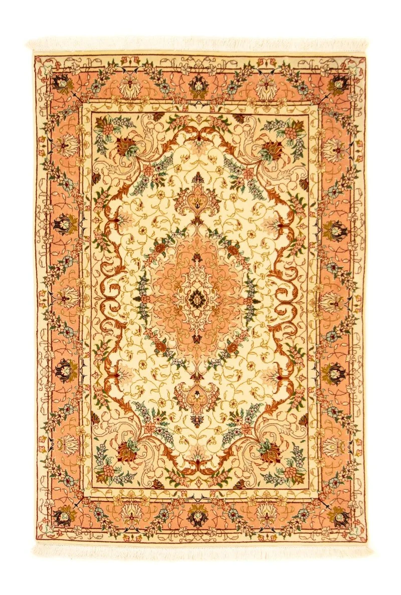 Täbriz - 50 Raj Teppich 98x148cm - Perserteppich - beige