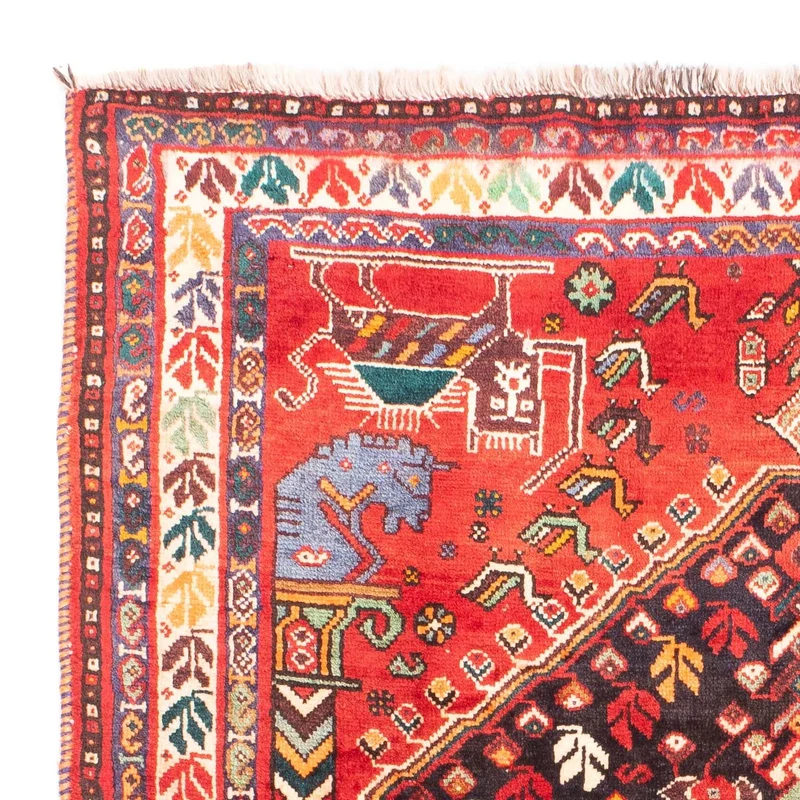 Ghashghai Teppich 120x153cm - Perserteppich - rot
