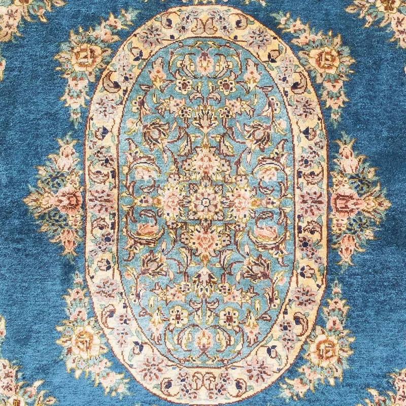 Ghom Teppich 80x121cm - Perserteppich - dunkelblau