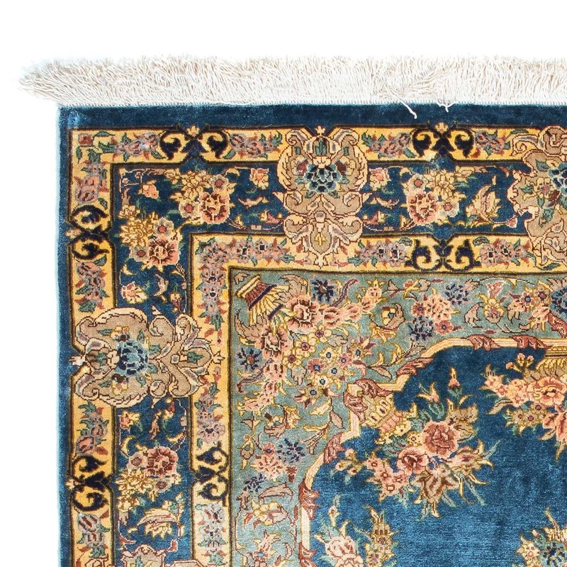 Ghom Teppich 80x121cm - Perserteppich - dunkelblau