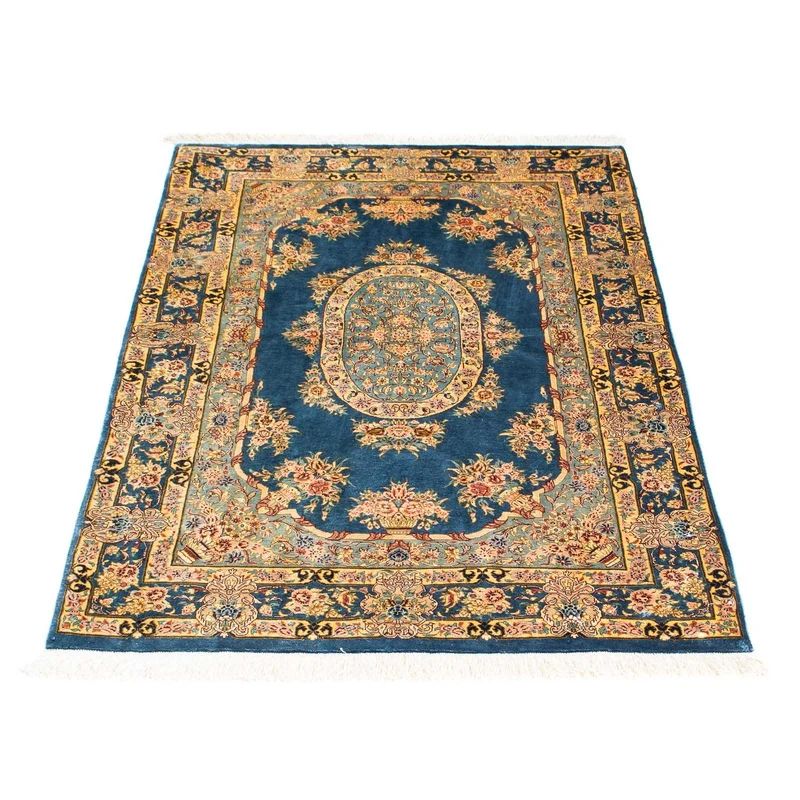 Ghom Teppich 80x121cm - Perserteppich - dunkelblau