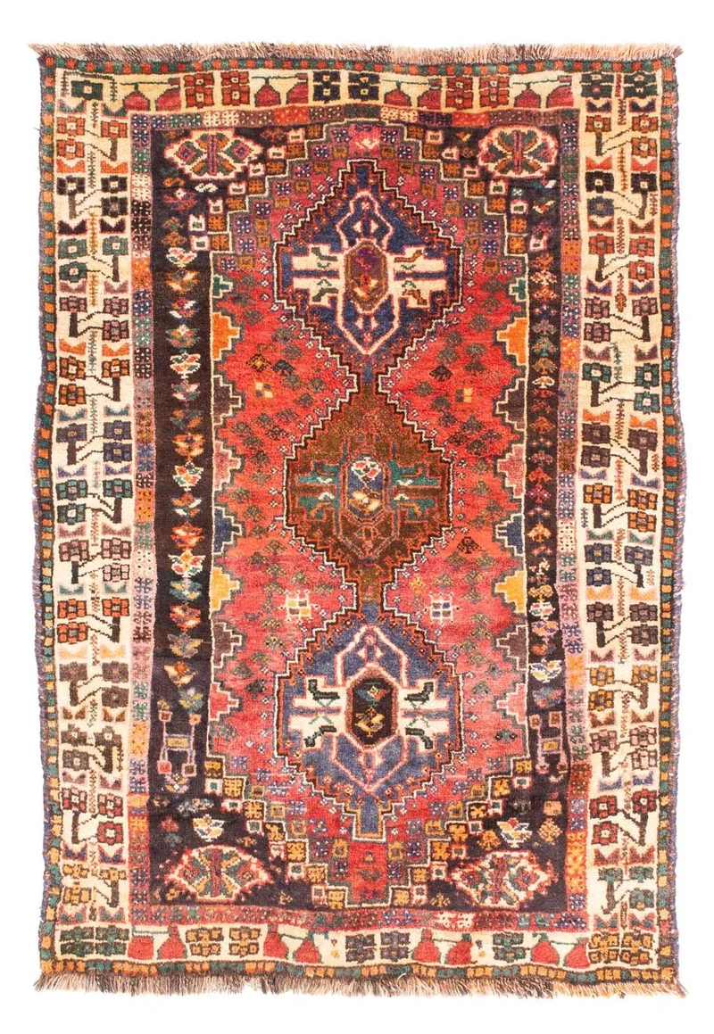 Shiraz Teppich 110x166cm - Perserteppich - rot