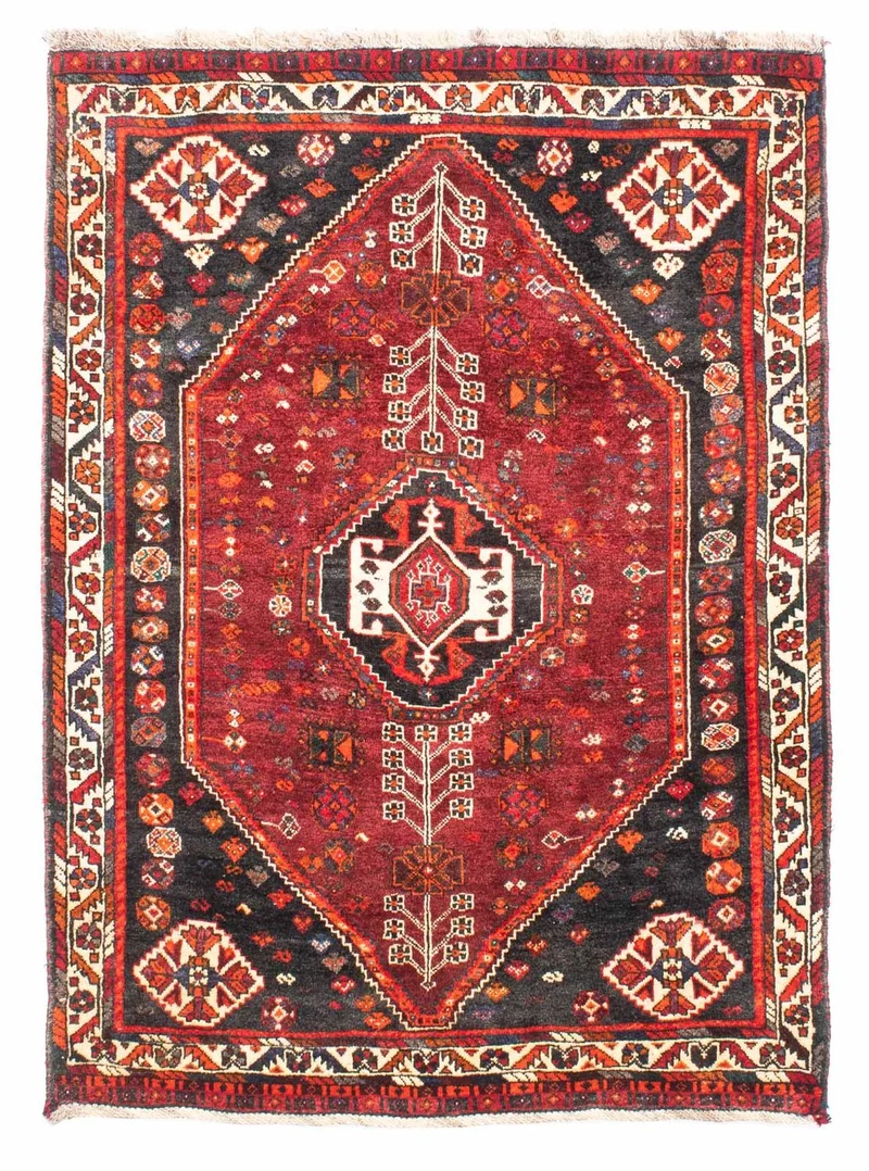 Shiraz Teppich 108x148cm - Perserteppich - dunkelrot