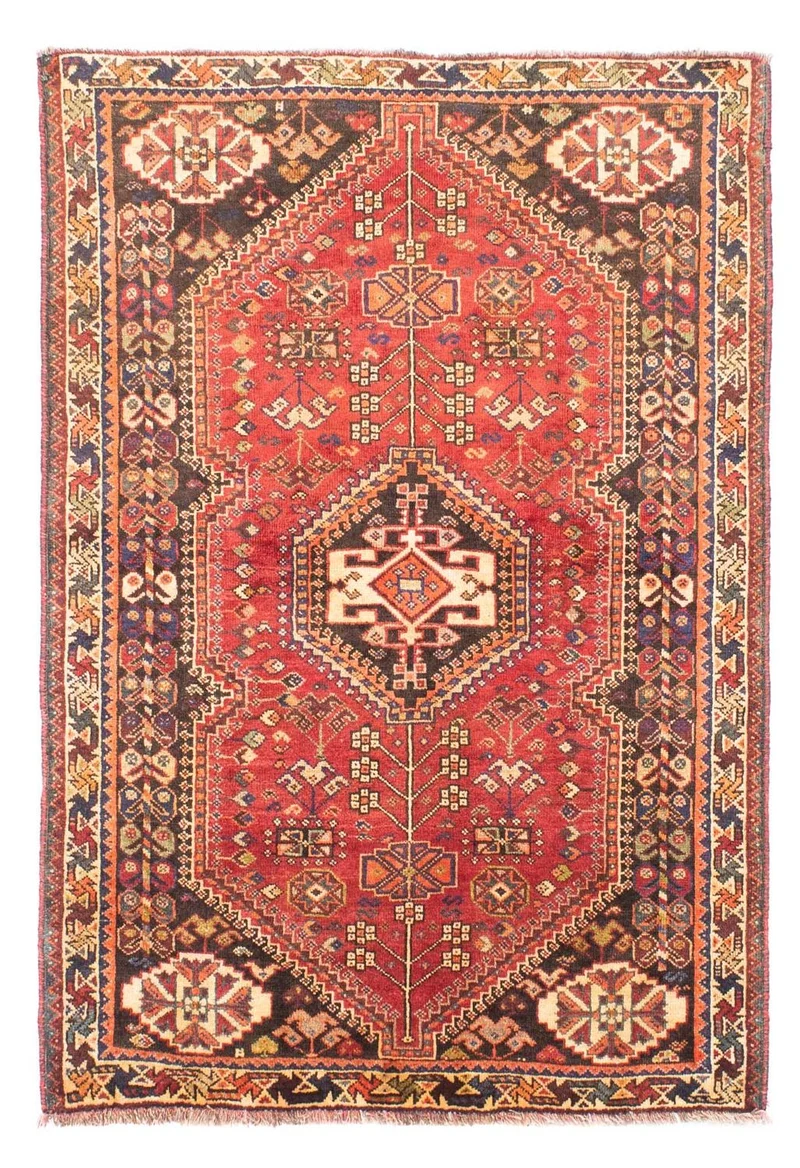 Shiraz Teppich 106x153cm - Perserteppich - dunkelrot