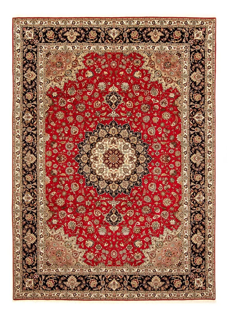 Täbriz - 50 Raj Teppich 250x358cm - Perserteppich - rot