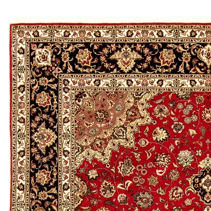 Täbriz - 50 Raj Teppich 250x358cm - Perserteppich - rot
