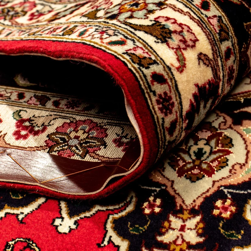 Täbriz - 50 Raj Teppich 250x358cm - Perserteppich - rot
