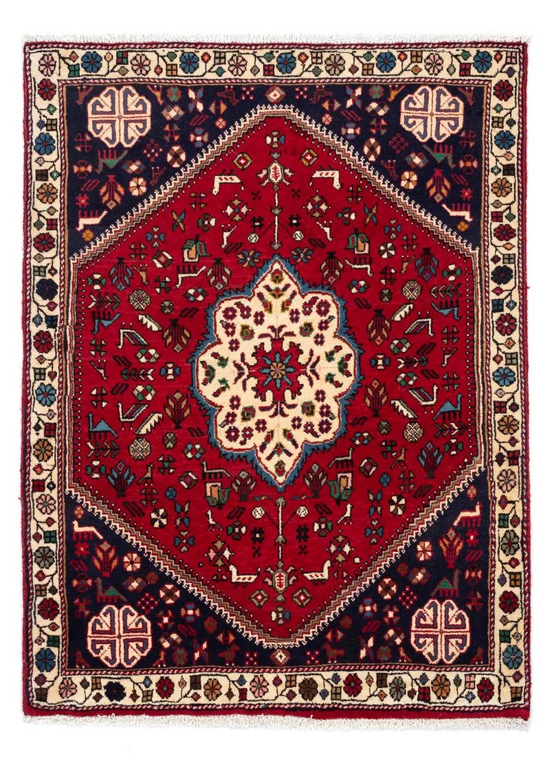 Abadeh Teppich 102x148cm - Perserteppich - dunkelrot