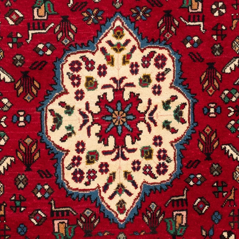 Abadeh Teppich 102x148cm - Perserteppich - dunkelrot