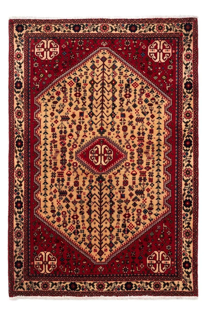 Abadeh Teppich 105x157cm - Perserteppich - dunkelrot