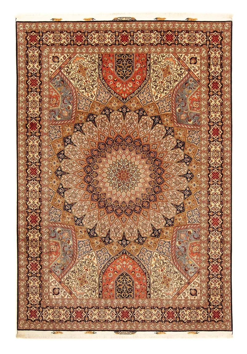 Täbriz - 50 Raj Teppich 252x352cm - Perserteppich - mehrfarbig