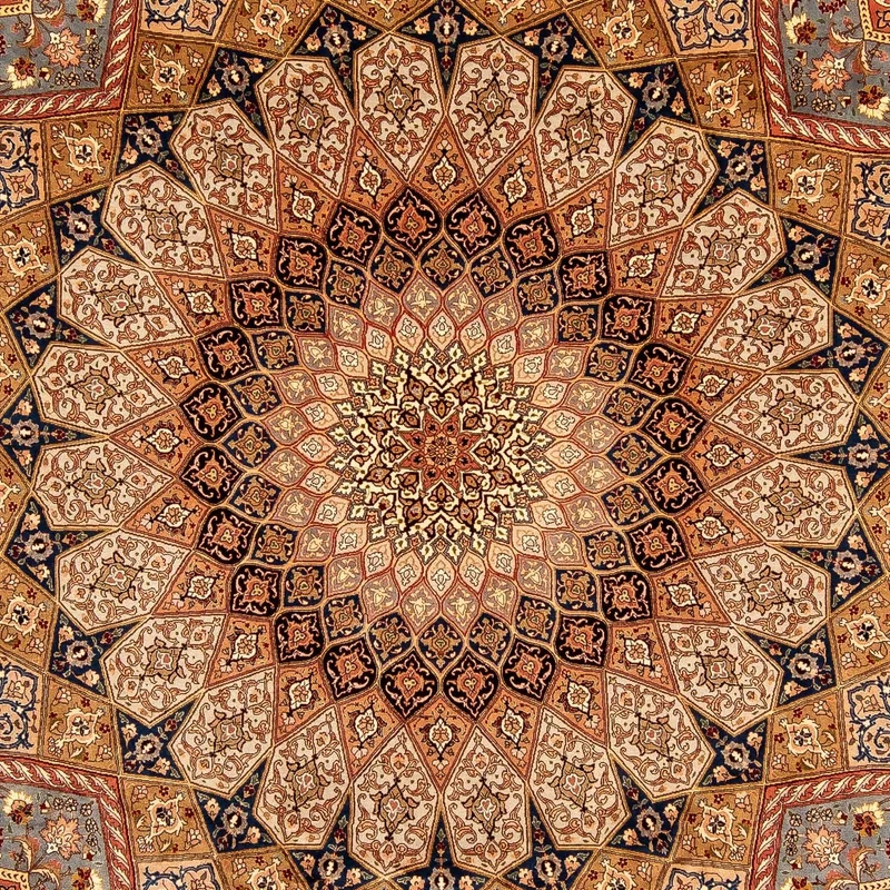 Täbriz - 50 Raj Teppich 252x352cm - Perserteppich - mehrfarbig