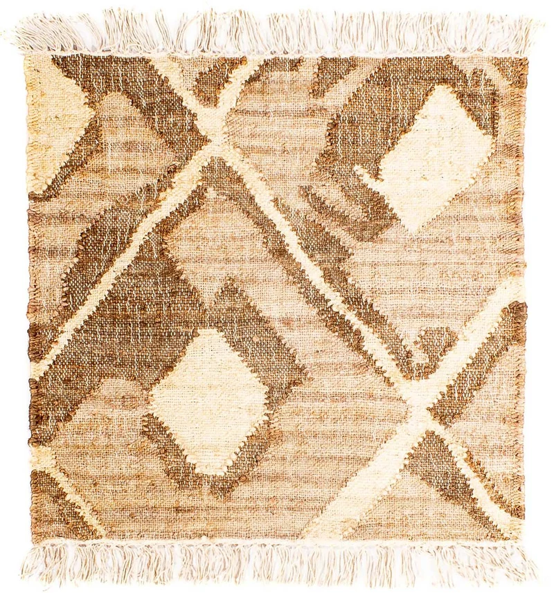 Kelim Modern Teppich 62x63cm - hellbraun