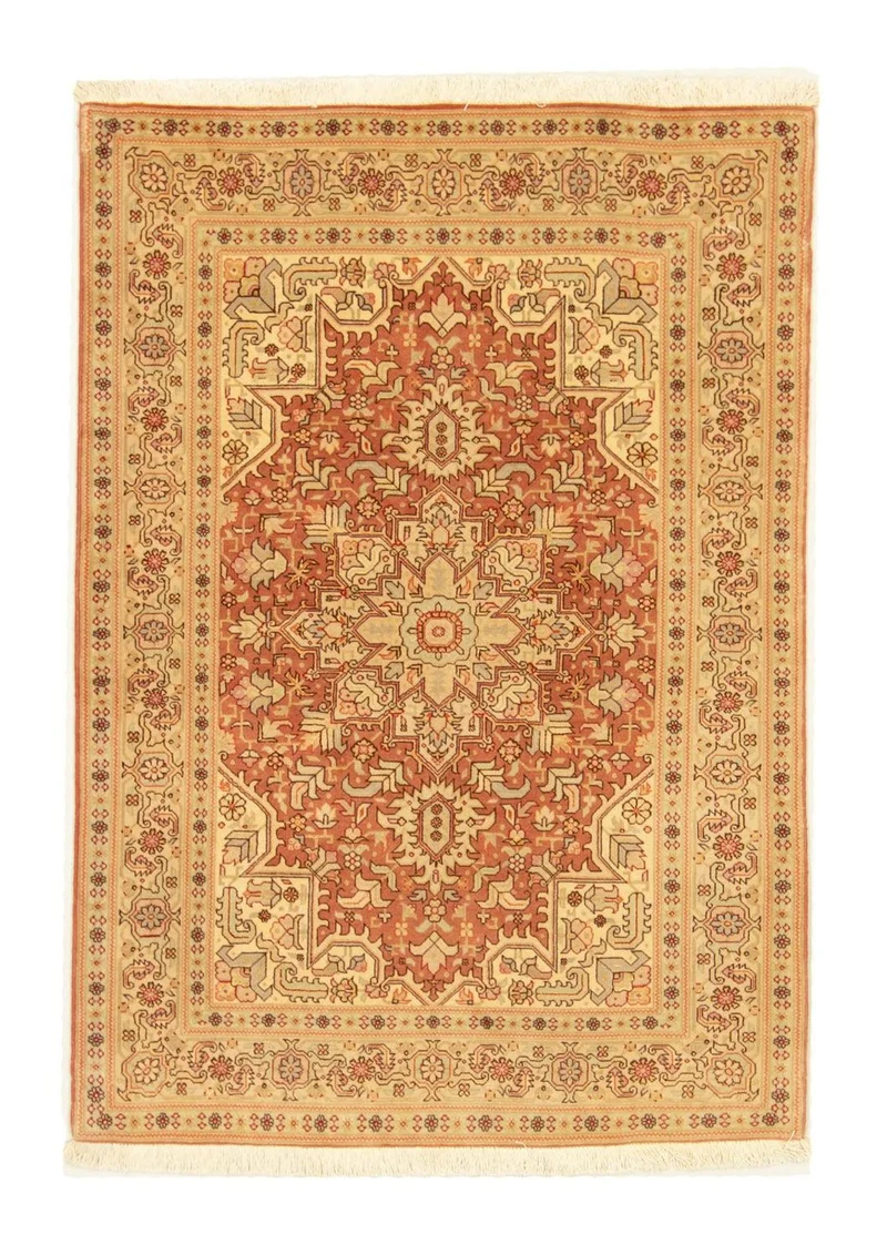 Täbriz - 50 Raj Teppich 103x143cm - Perserteppich - rost