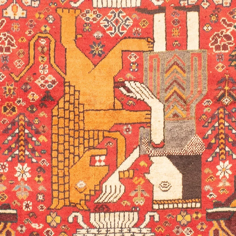 Shiraz Teppich 108x155cm - Perserteppich - dunkelrot