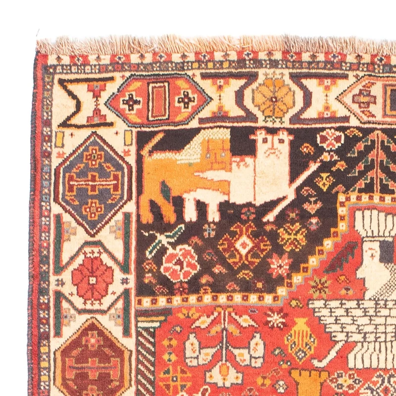 Shiraz Teppich 108x155cm - Perserteppich - dunkelrot