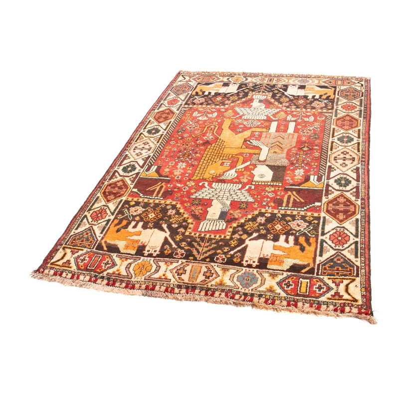 Shiraz Teppich 108x155cm - Perserteppich - dunkelrot