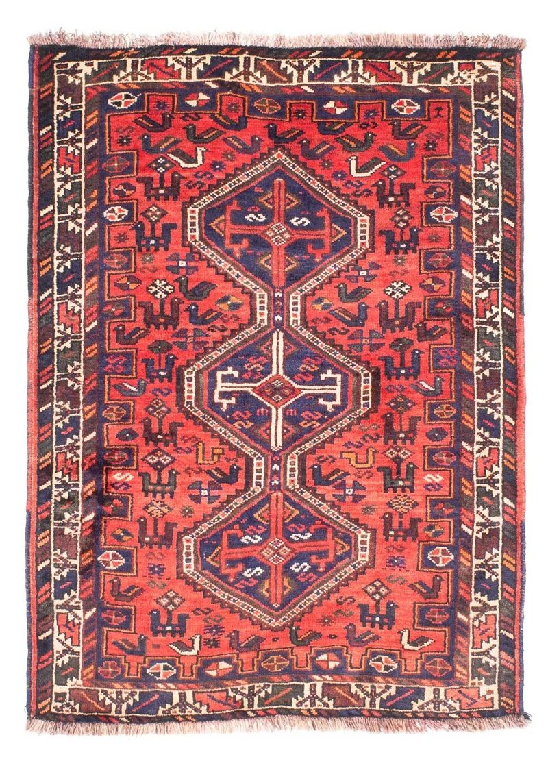 Shiraz Teppich 110x162cm - Perserteppich - hellrot
