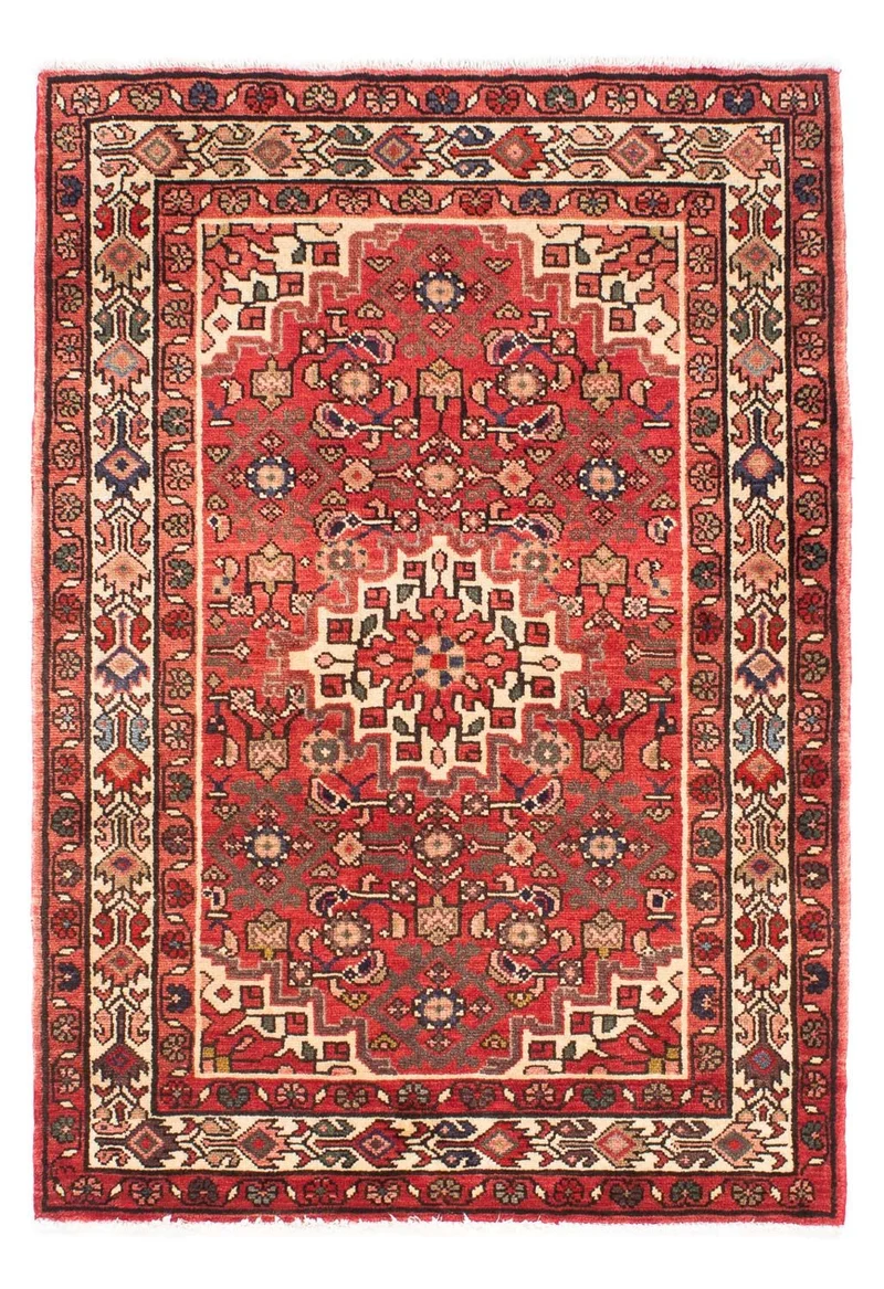Hosseinabad Teppich 110x155cm - Perserteppich - rot