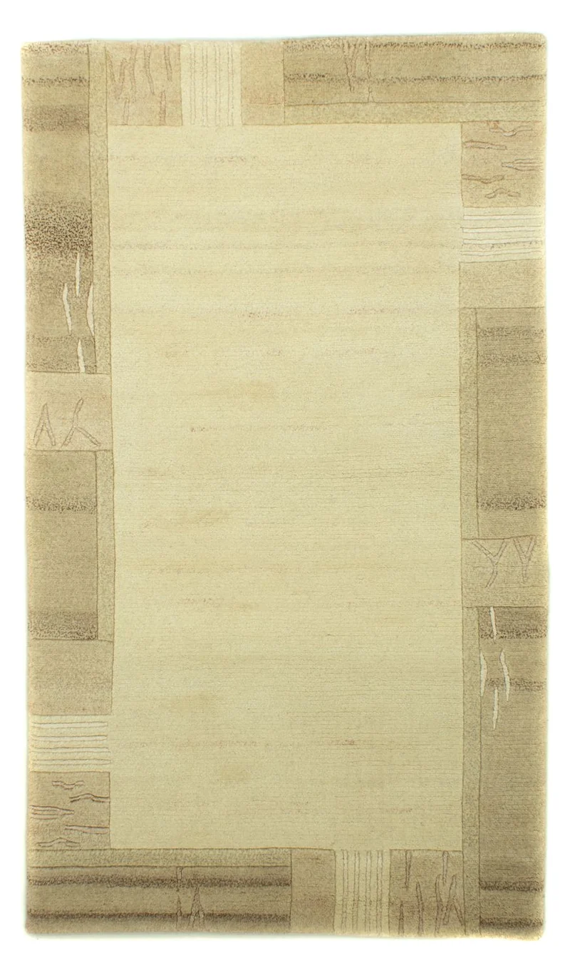 Nepal Teppich 92x158cm - Wollteppich - beige