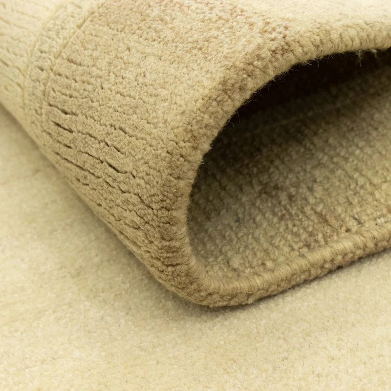 Nepal Teppich 92x158cm - Wollteppich - beige