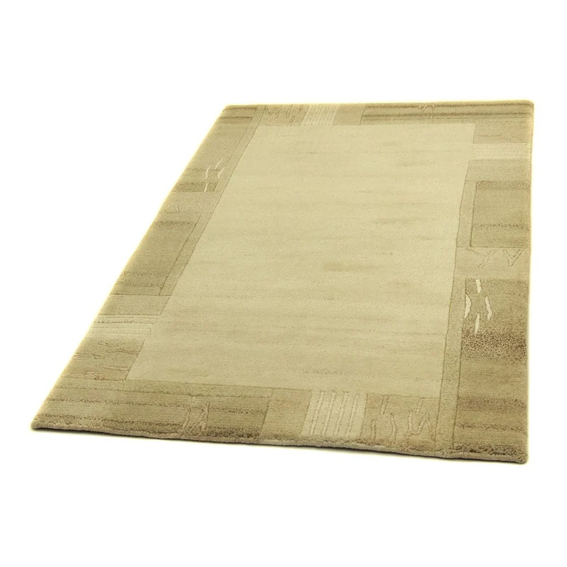 Nepal Teppich 92x158cm - Wollteppich - beige